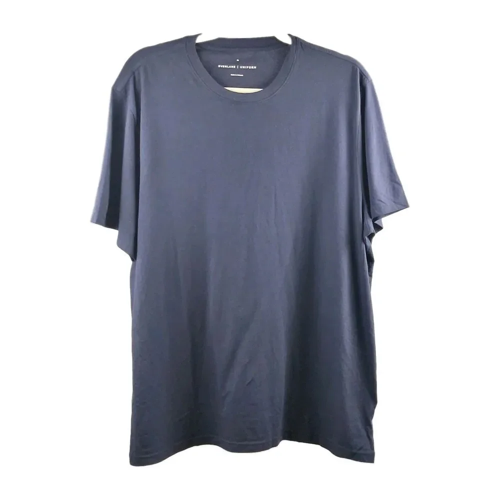 Everlane Uniform Premium Weight Crew T-Shirt Men's XL Blue Short Slv Minimalist - Picture 4 of 15